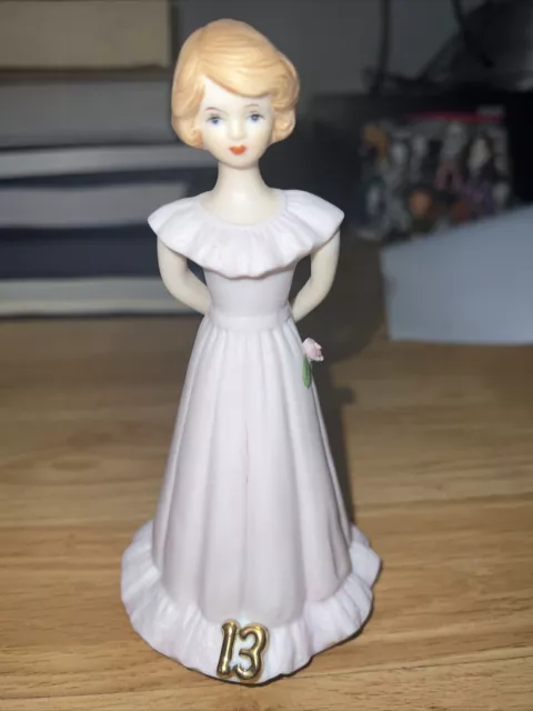 Vintage Enesco Growing Up Birthday Girl Age 13 Porcelain Figurine 1982
