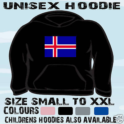 Iceland Icelandic Flag Emblem Unisex Hoodie Hooded Top