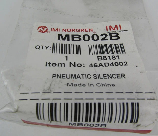IMI NORGREN QUIETAIRE - Silenziatore pneumatico resistente 1/4" - MB002B - Nuovo sigillato