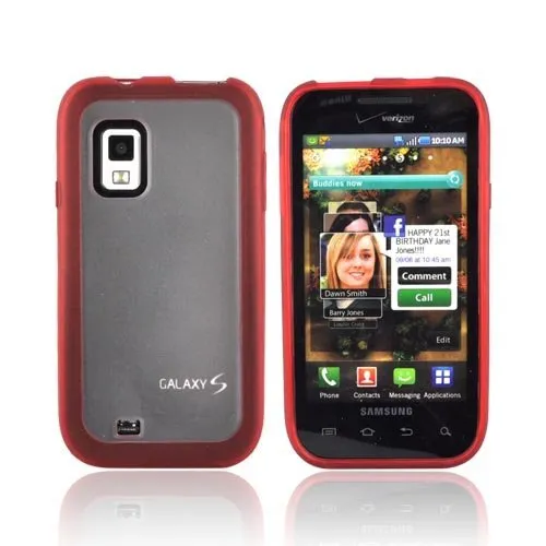Verizon Dual Cover Case for Samsung Galaxy S Fascinate SCH-I500 - Red/Clear