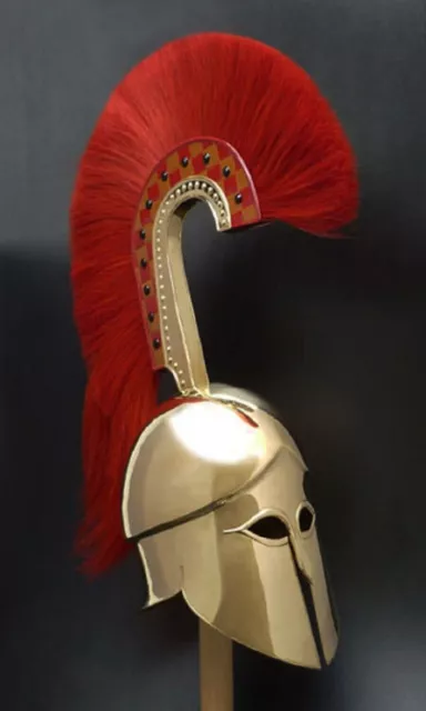 18 Gauge steel Medieval Reenactment Greek Corinthian Helmet Headwear With Plume