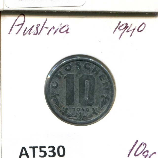 10 GROSCHEN 1949 AUSTRIA Coin #AT530C