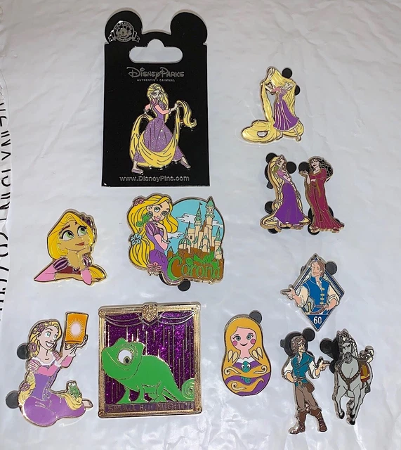Disney Pin Trading Tangled Rapunzel Pascal Flynn Lot 12 pins
