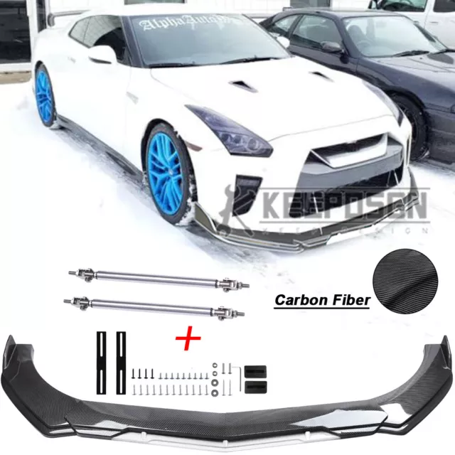 CARBON FIBER White Front Bumper Lip Splitter for Nissan Skyline GT-R r35 r34 r33 CARBON FIBER White Front Bumper Lip Splitter for Nissan Skyline GT-R r35 r34 r33