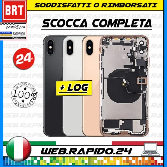 Cover Scocca Posteriore Completa+Flex+Frame Per Apple Iphone Xs Telaio Vetro!