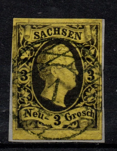 Sachsen 1851, Mi Nr. 6, 3 Neugroschen, auf Briefstück, o