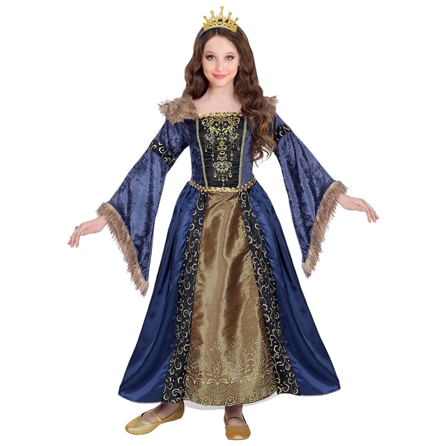 Costume Vestito Abito Travestimento Carnevale Bambina Regina Medievale - 0713