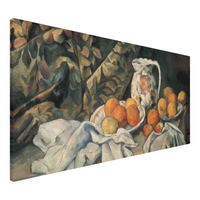 Leinwandbild Wandbild Bild Canvas Kunst Paul Cezanne Stillleben mit Vorhang