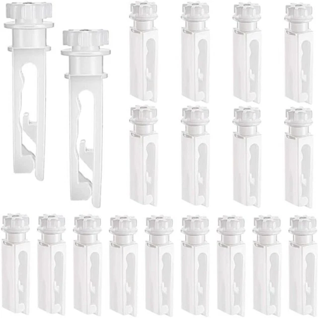 Kit Réparation Stores Verticaux - 12 Tiges + 12 Clips Adhésifs, Blanc/transparent, Facile à Installer