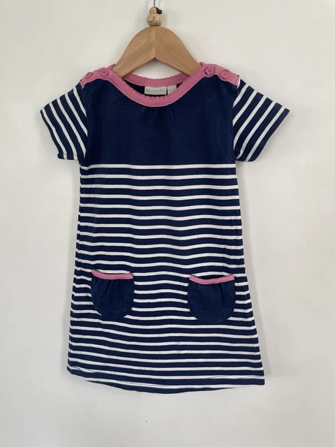Girls Jojo Maman Bebe age 2-3 yrs summer dress navy white pink stripe