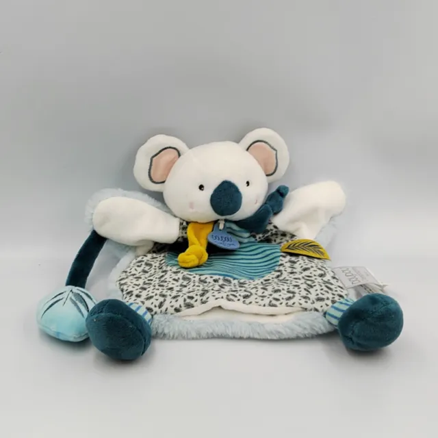 Doudou et compagnie marionnette Yoca mon petit koala bleu blanc jaune - 31414