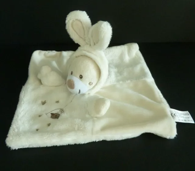 50. Doudou Plat Nicotoy Simba Ours Blanc Etoile Cage Oiseau Oreille Lapin Neuf*