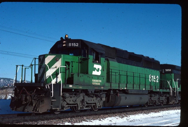 Original Rail Slide - BN Burlington Northern 8152 Palmer Lake CO 2-28-1985