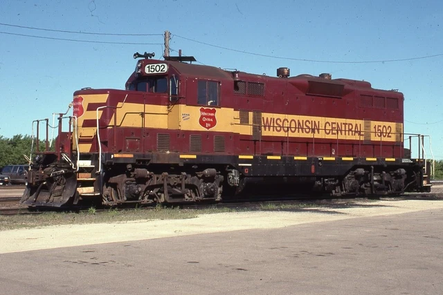WC 1502 WISCONSIN CENTRAL Railroad Train N FOND DU LAC WI Original Photo Slide