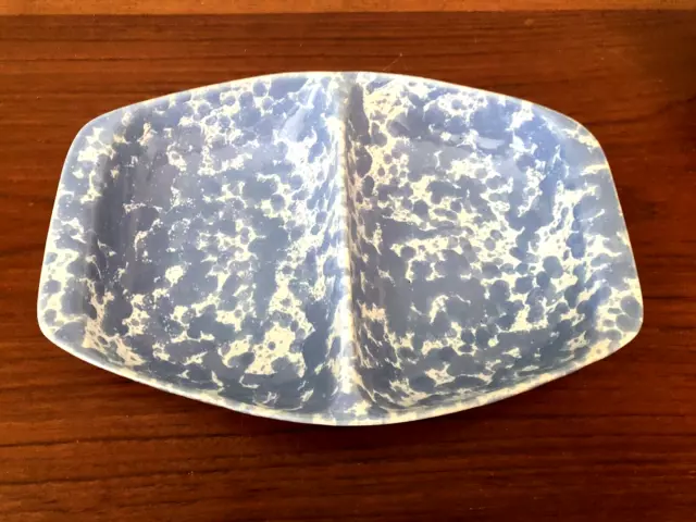 BENNINGTON POTTERS VERMONT - Divided Serving Dish #1666 Morning Glory Agate