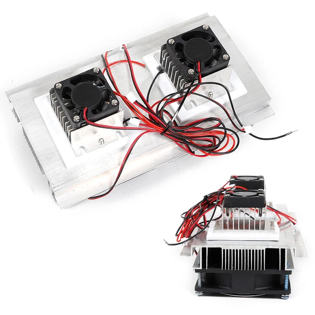 Thermoelectric Peltier Refrigeration Cooling System Set Cooler Double Fan 12V