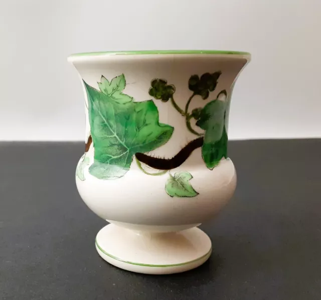 Vintage Wedgwood of Etruria Barlaston China Green White Ivy Pattern Bud Vase