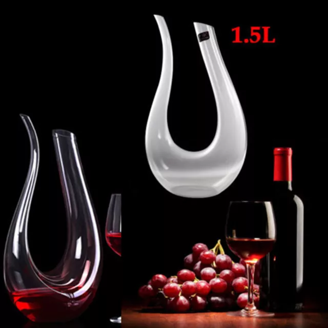 1.5L Luxurious Crystal Glass Lead-free Red Wine Decanter Carafe Pourer Container