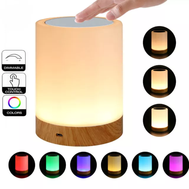 Luce notturna ricaricabile USB sensore touch LED comodino lampada da tavolo dimmerabile