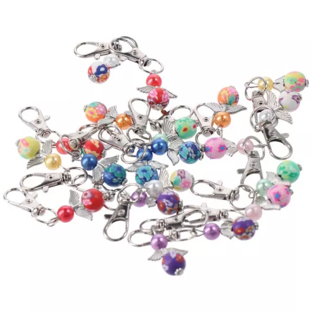 20 Set Pearl Angel Pearl Beads Pendant Keychain Organza Bag  for Jewelry Making