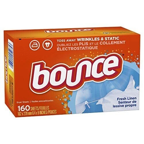 Bounce Fabric Softener Dryer Sheets, Fresh Linen, 160 Count - Packaging May Vary