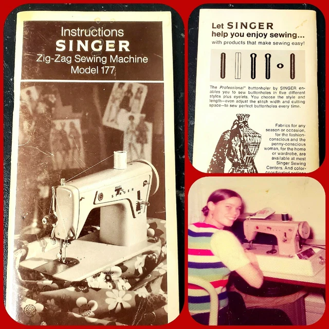 VINTAGE INSTRUCTION MANUAL Singer ZIGZAG Sewing Machine Model 177