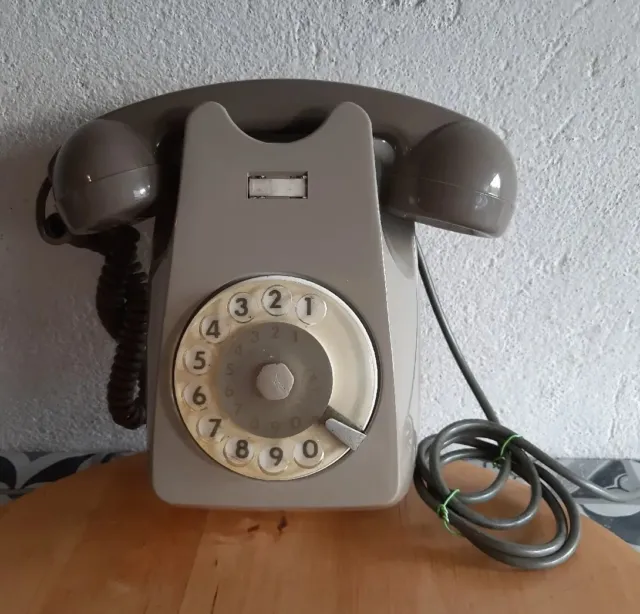 Telefono A Rotella Da Parete Vintage Italtel Modernariato Grigio
