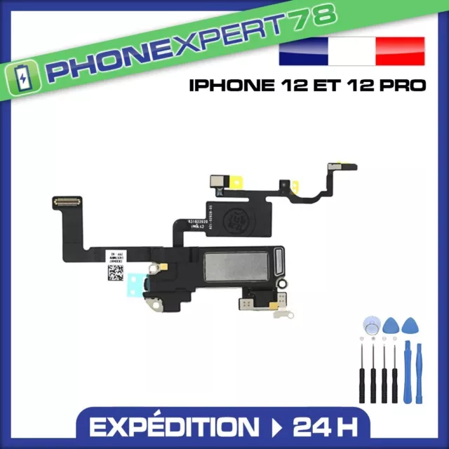 Nappe Ecouteur Interne Iphone 12/12 Pro Micro Et Capteur De Proximité + Outils