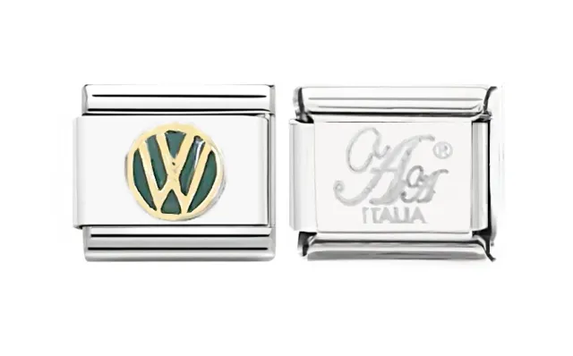 Authentic Italian Charm Made in Italy. 9mm 18K VW bug classic logo vintage new