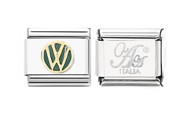 Authentic Italian Charm Made in Italy. 9mm 18K VW bug classic logo vintage new