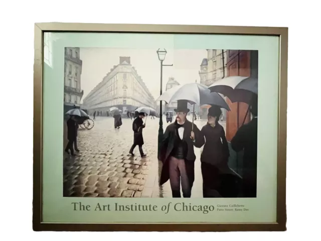 Vintage Gustave Caillebotte Art Institute of Chicago Print Poster Framed