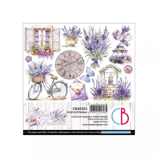 Papierset doppelseitig Scrapbooking Papier 15x15 Ciao Bella Morning in Provence