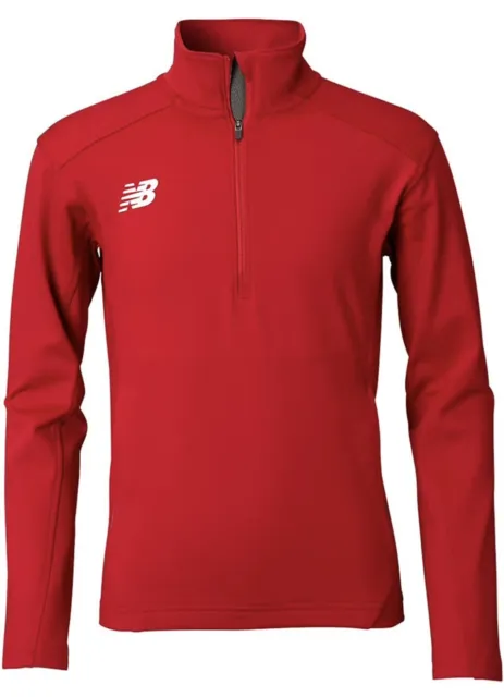 New Balance Youth Lightweight Solid 1/2-Zip Training Pullover Size Medium M Red
