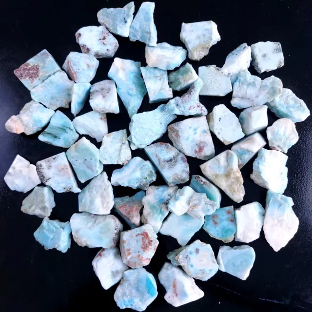 54Pcs 1890Cts Natural Blue Larimar Raw Rough Gemstone Unpolished Lot 20mm #2380