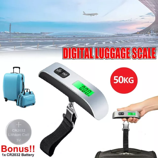 Electronic Portable Digital Luggage Scales Travel 50 KG Measures Weight Weighing