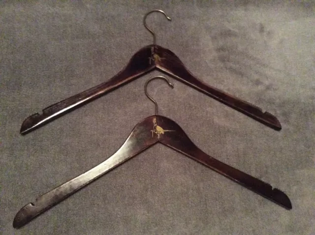 Vintage Pair Wooden Coat Hangers