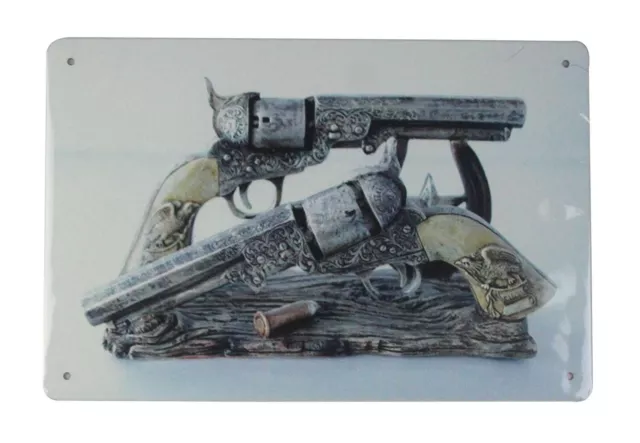 gun weapon bullet tin metal sign room interior design for bedroom