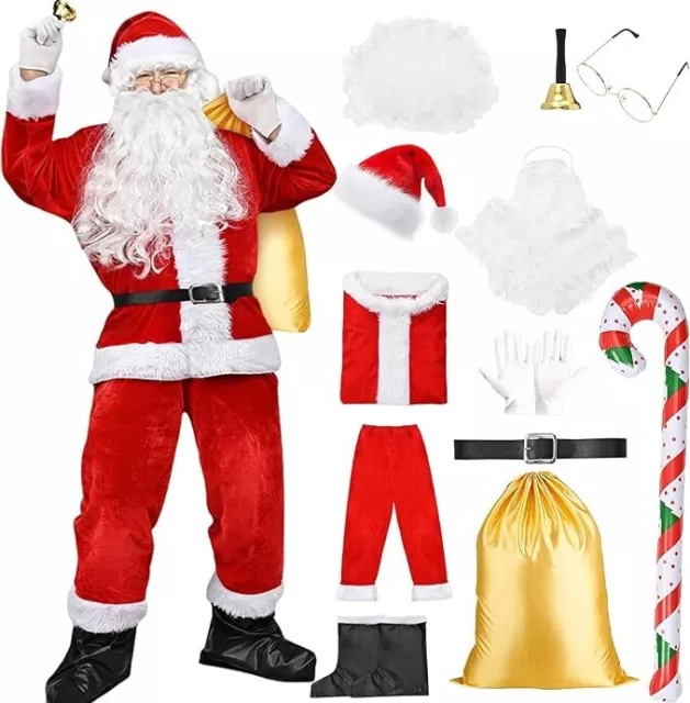 Santa Claus Costume Men Luxury Santa Suit Adults Santa Fancy Dress XL