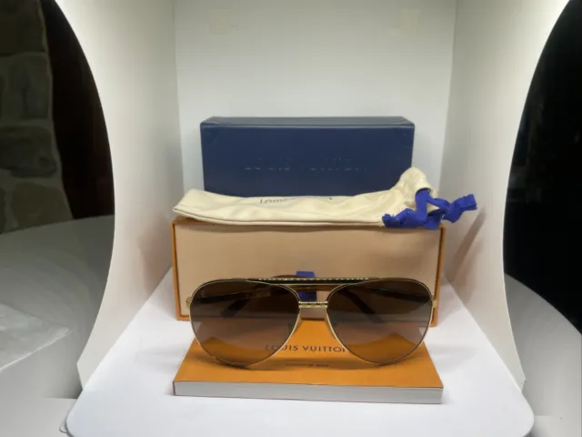 Louis Vuitton Sunglasses Attitude Pilot Damier Z0339U Men’s Gold Sunglasses