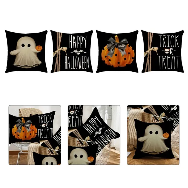Stylish Halloween Printed Pillowcase Square Shape Soft and Comfortable