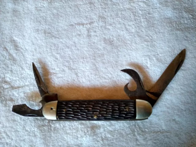 Ulster Camp / utility 4 blade pocket knife - VINTAGE - same as Boy Scout knives