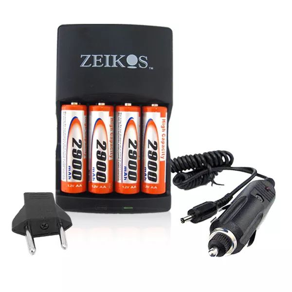 4AA Battery + Home+Car + Euro Charger For Nikon Coolpix L810