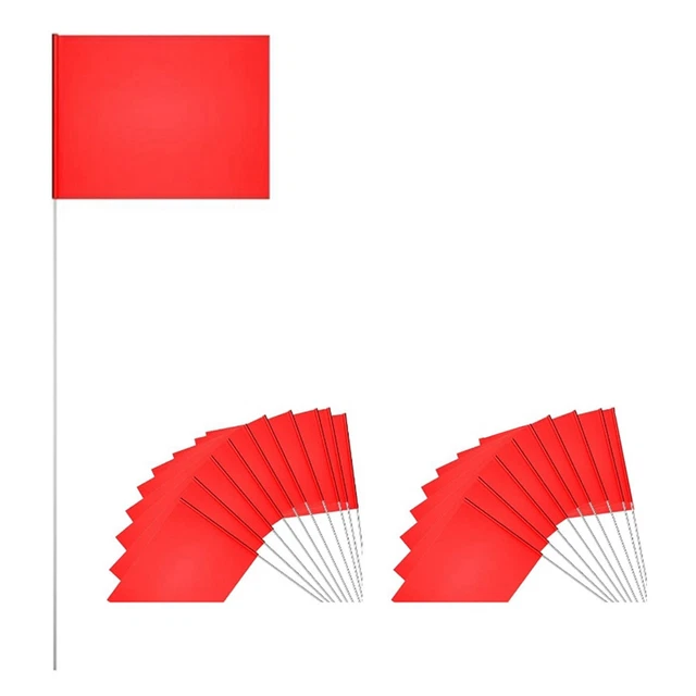 Lot De 100 Drapeaux De Marquage Pour Jardin - PVC Vert 10,2x12,7 Cm, Réutilisables - Pour Pelouse, Arpentage, Irrigation