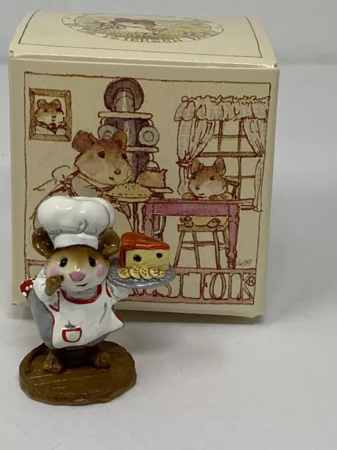 Wee Forest Folk 1980s Chef Cheese Platter Annette Petersen Gray Pants