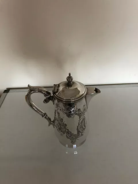 Beautiful Chased Silver Plated Coffee Pot In V.g Condition  (Jd & S)  Spcp-Ll11