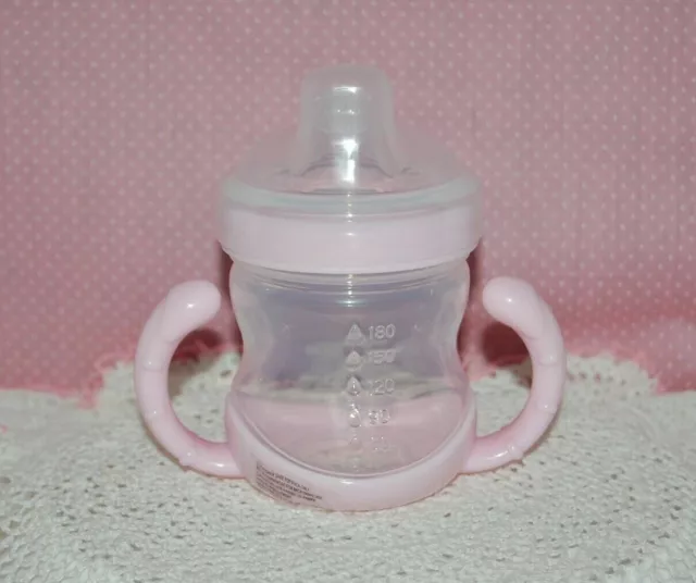 Pottery Barn Kids Baby Toddler Sippy Cup 2-Handle With Cover Soft Pink 8 Oz.