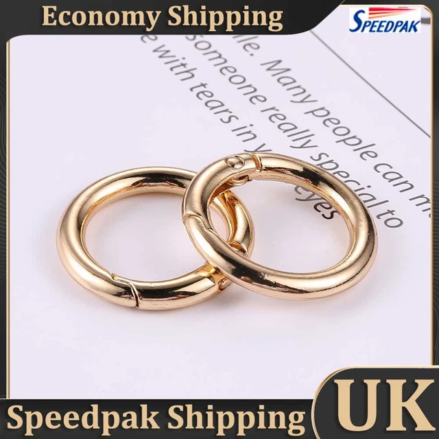 NEW 2pcs 2cm Metal Circle Trigger Rings DIY Accessories Alloy for Bag (Gold)