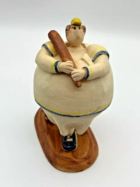 Hand Made And Hand Painted Baseball Pottery Baseball Figurine  - L@@K!