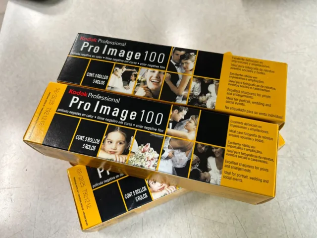 New Kodak Pro Image 100 Color Film 35mm Roll Film, 36 Exp. 5-Pack. Exp. 8/2025