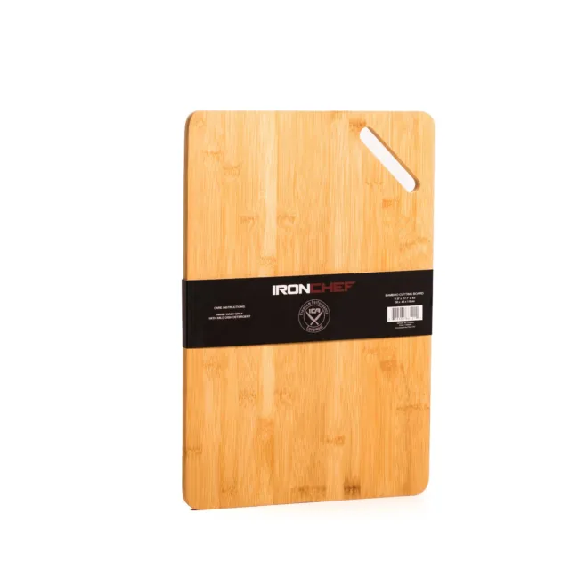 Iron Chef America - Large Bamboo Cutting Board with Side Handle and Juice Groove